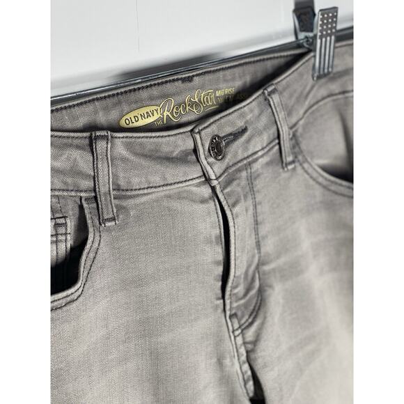 Old Navy Womens Charcoal Grey Wash Mid Rise Jeans Denim Preppy Casual Size 4 - Picture 5 of 8